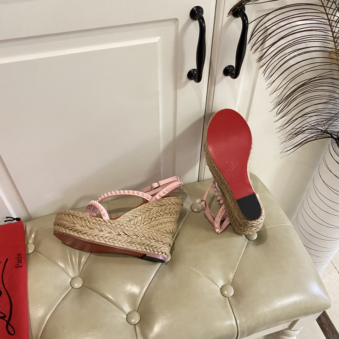 Christian Louboutin Mafaldina Zeppa Sandal   120mm - DopestKickz