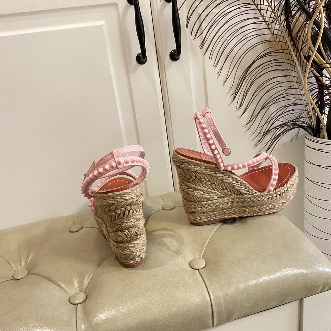 Christian Louboutin Mafaldina Zeppa Sandal   120mm - DopestKickz