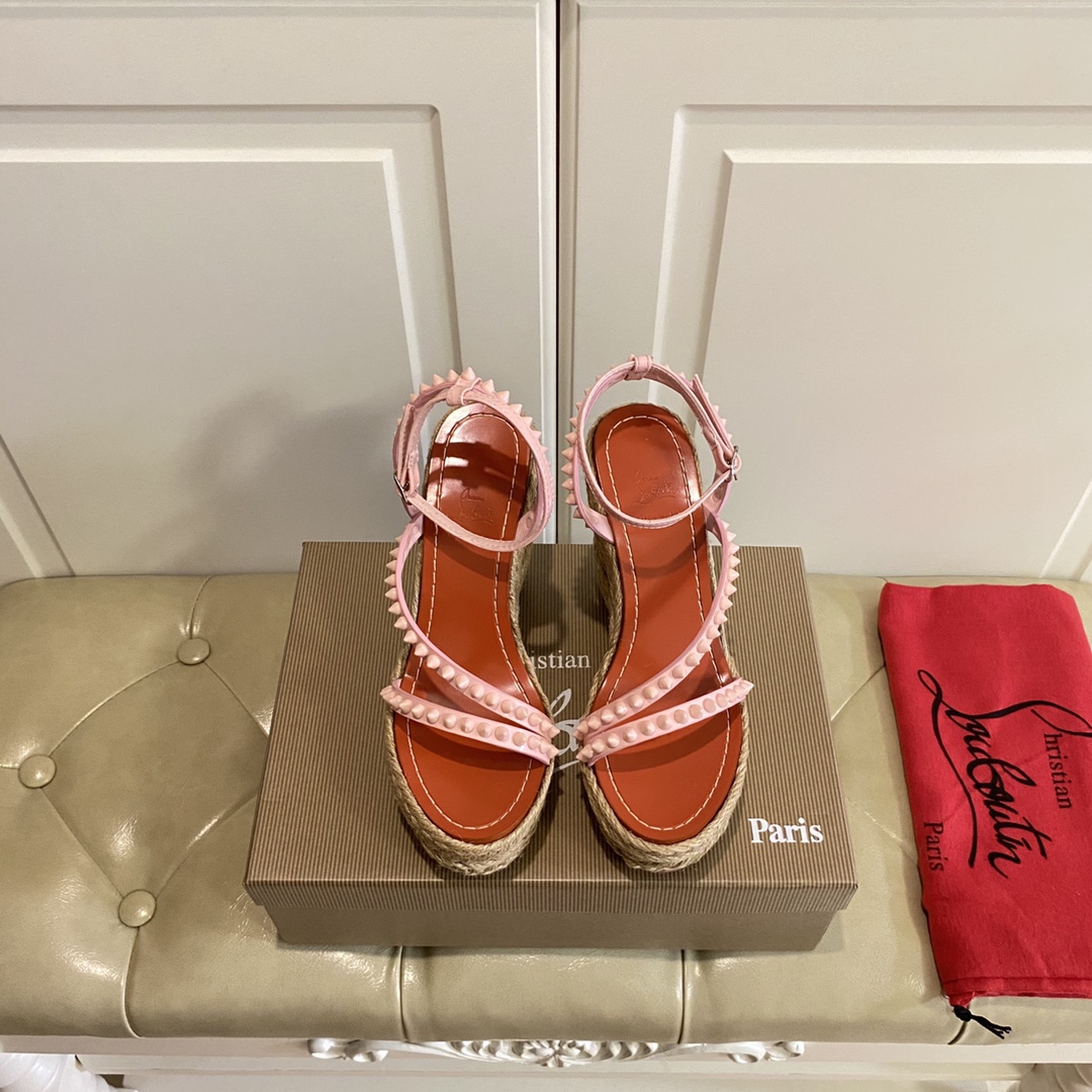 Christian Louboutin Mafaldina Zeppa Sandal   120mm - DopestKickz