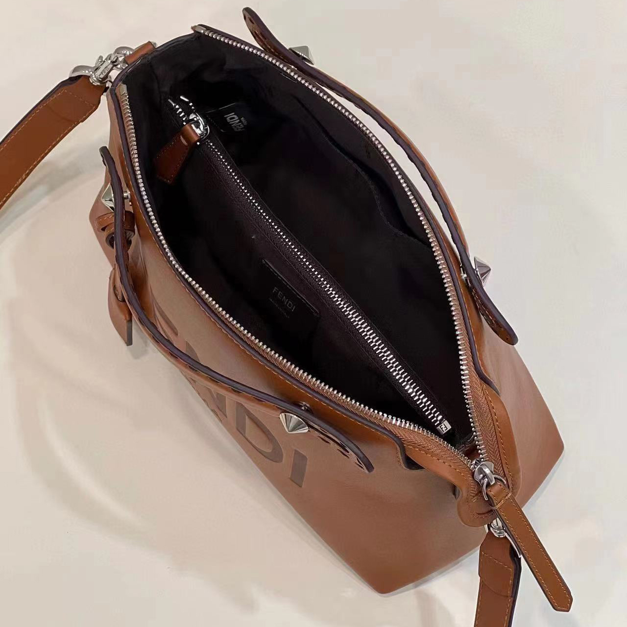 Fendi By The Way Medium Brown Leather Boston Bag(28-20-11CM) - DopestKickz
