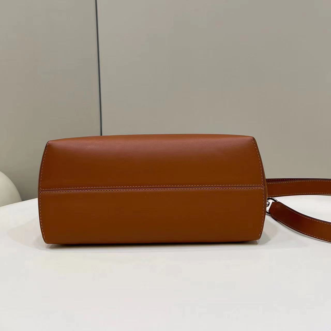 Fendi By The Way Medium Brown Leather Boston Bag(28-20-11CM) - DopestKickz