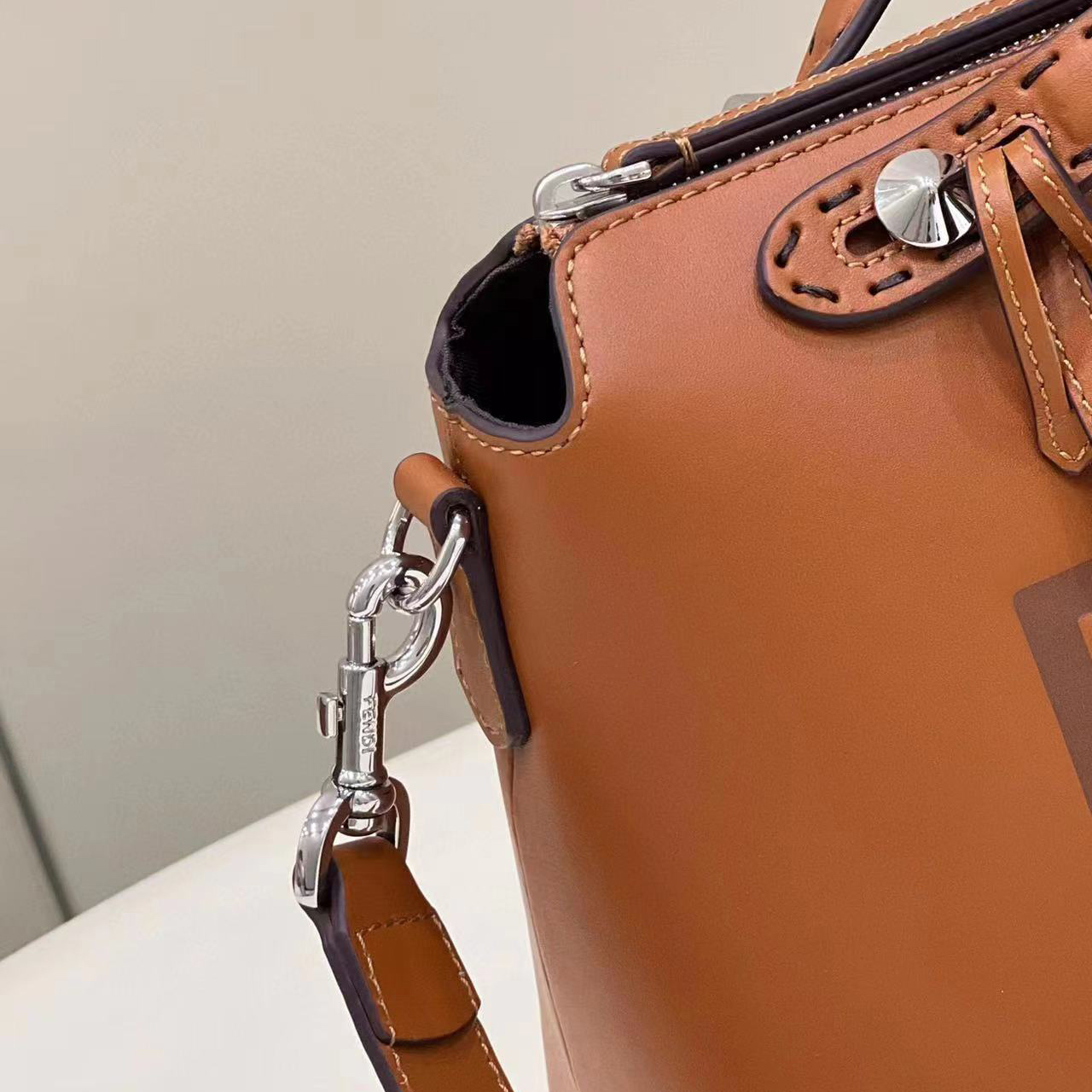 Fendi By The Way Medium Brown Leather Boston Bag(28-20-11CM) - DopestKickz