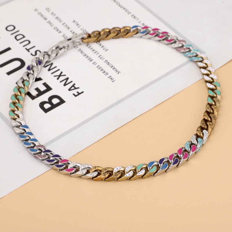 Louis Vuitton Chain Links Patches Necklace MP2682   50cm    - DopestKickz