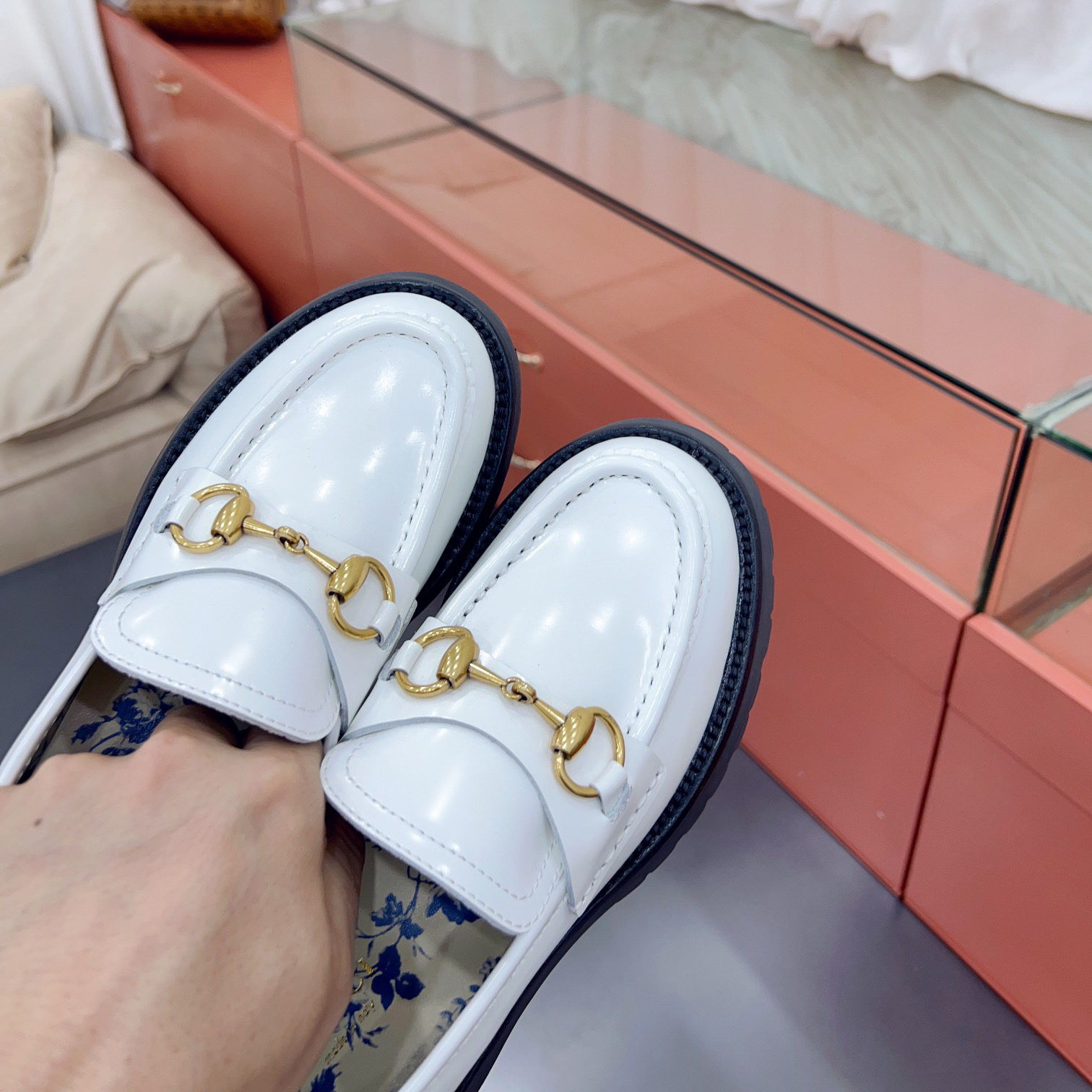 Gucci Leather Lug Sole Horsebit Loafer - DopestKickz