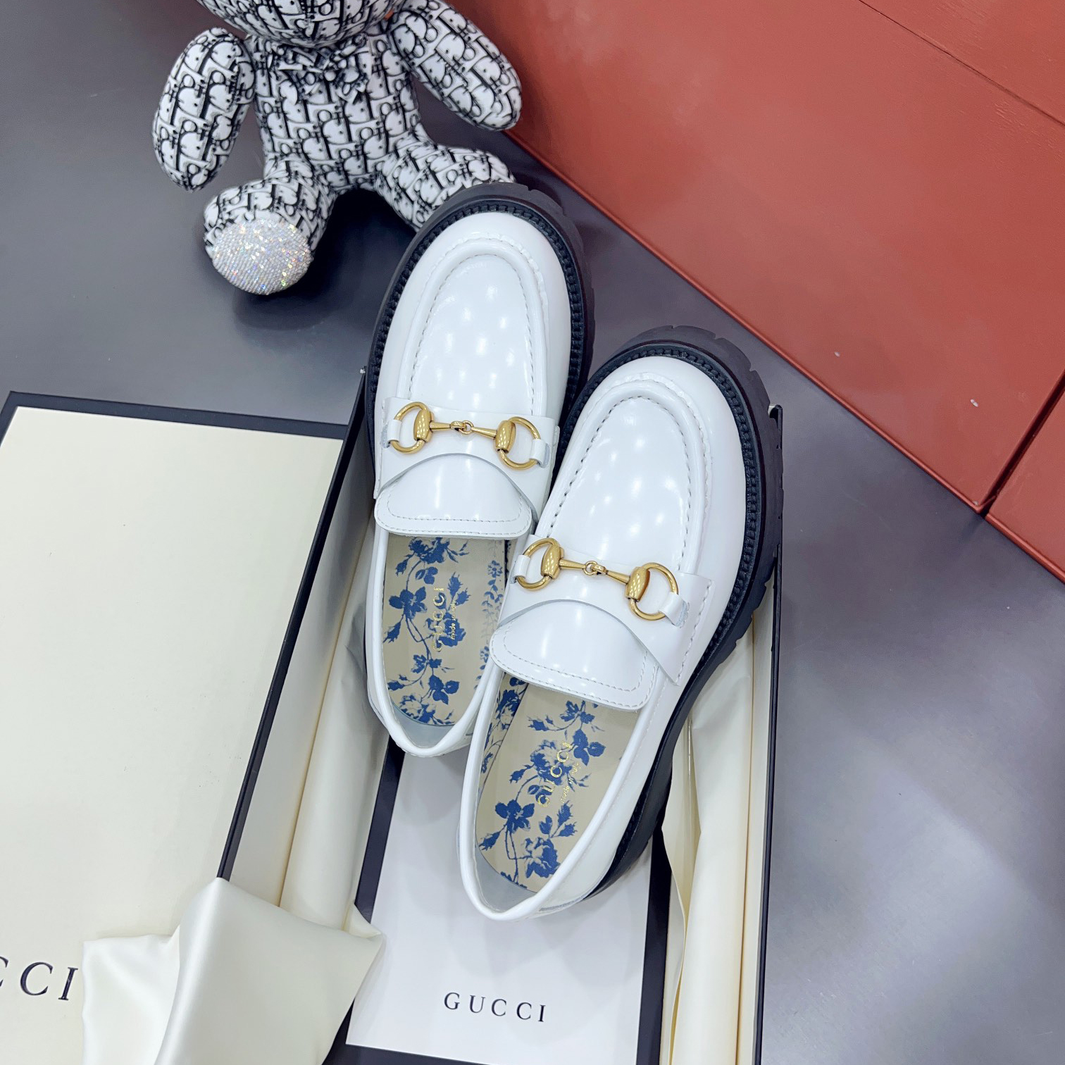 Gucci Leather Lug Sole Horsebit Loafer - DopestKickz