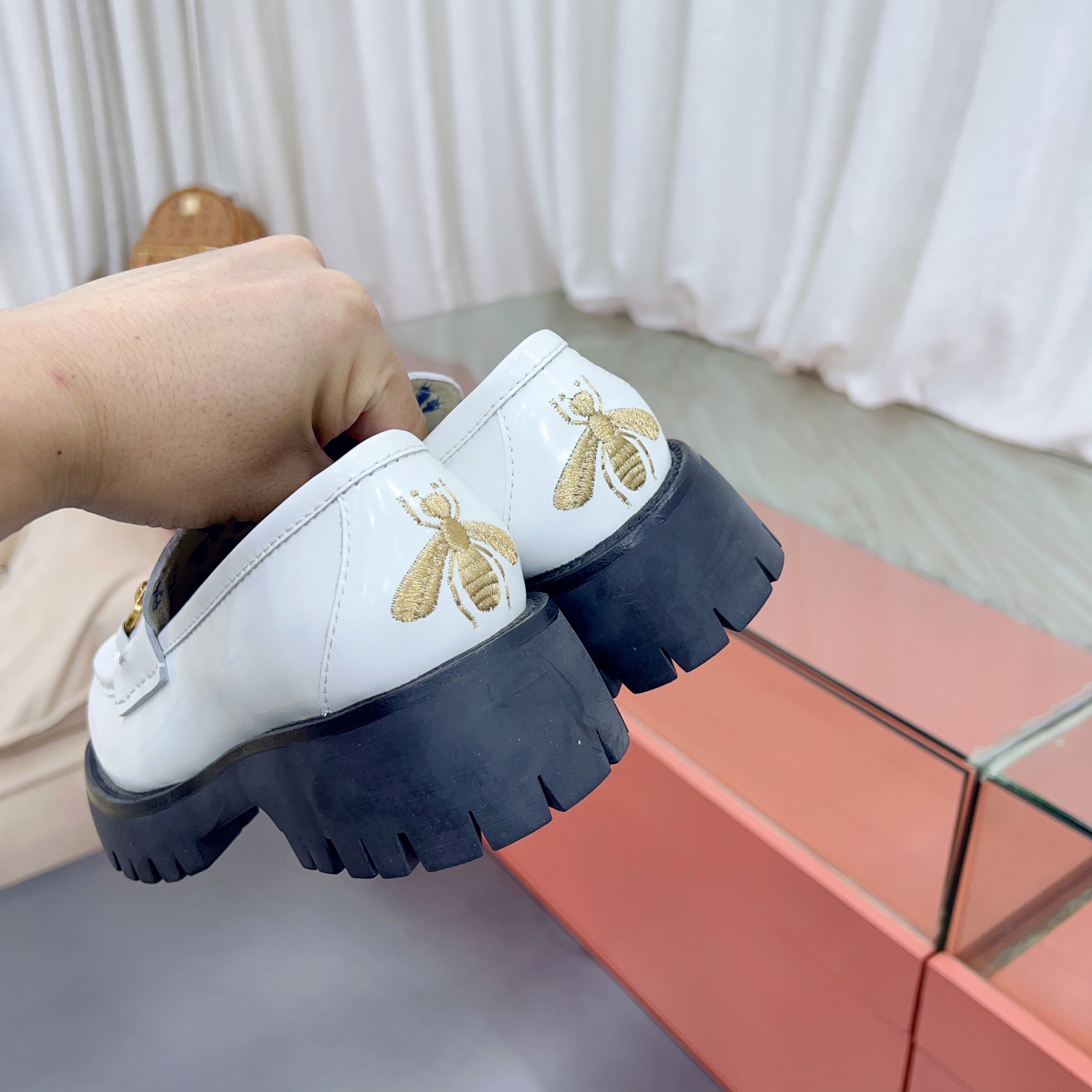 Gucci Leather Lug Sole Horsebit Loafer - DopestKickz