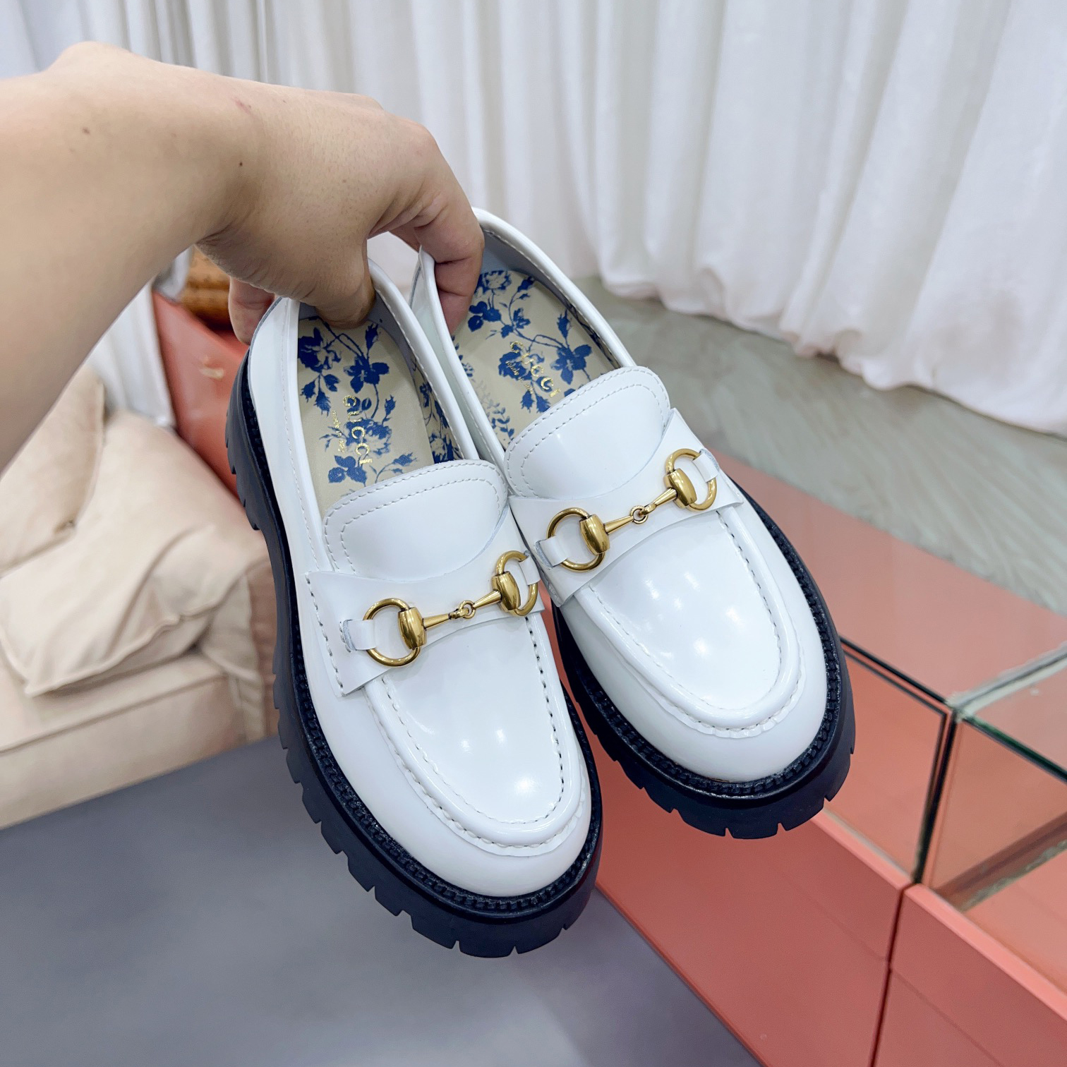 Gucci Leather Lug Sole Horsebit Loafer - DopestKickz