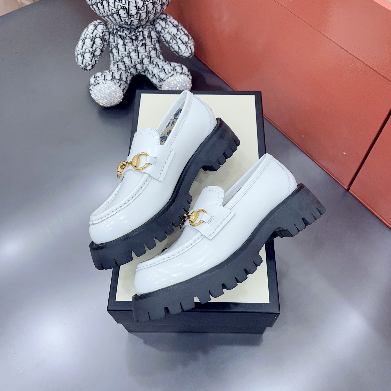 Gucci Leather Lug Sole Horsebit Loafer - DopestKickz