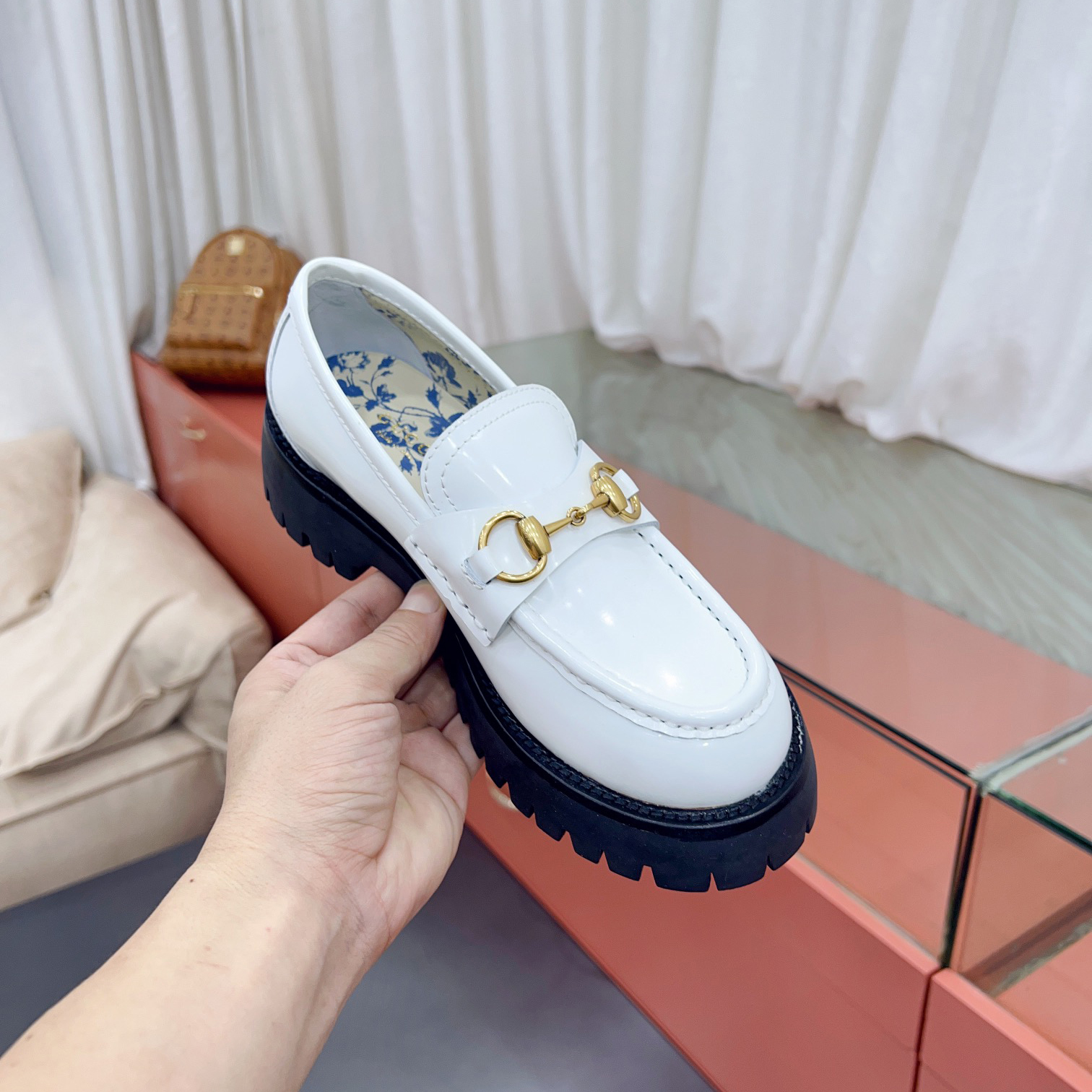 Gucci Leather Lug Sole Horsebit Loafer - DopestKickz