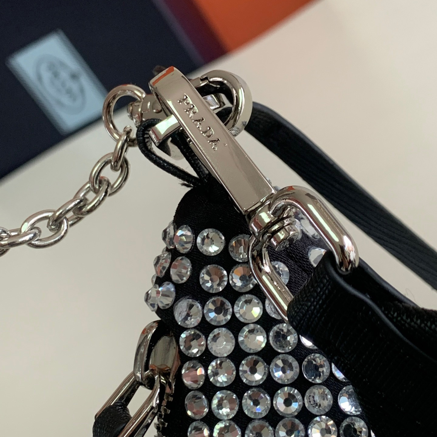 Prada Re-Edition 2005 Satin Bag With Crystals(22-16-6CM) - DopestKickz