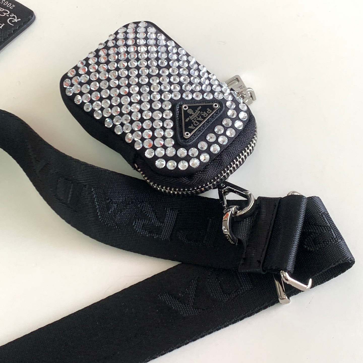 Prada Re-Edition 2005 Satin Bag With Crystals(22-16-6CM) - DopestKickz