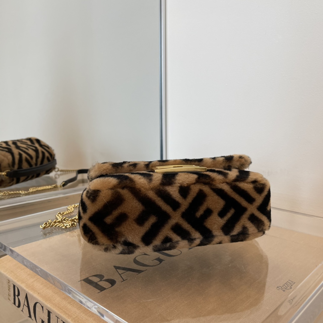 Fendi Baguette Brown Sheepskin Bag - DopestKickz