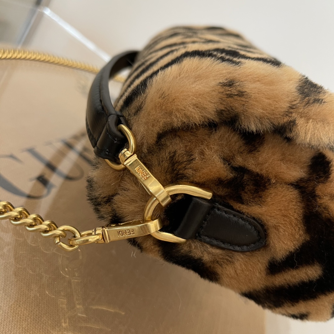 Fendi Baguette Brown Sheepskin Bag - DopestKickz