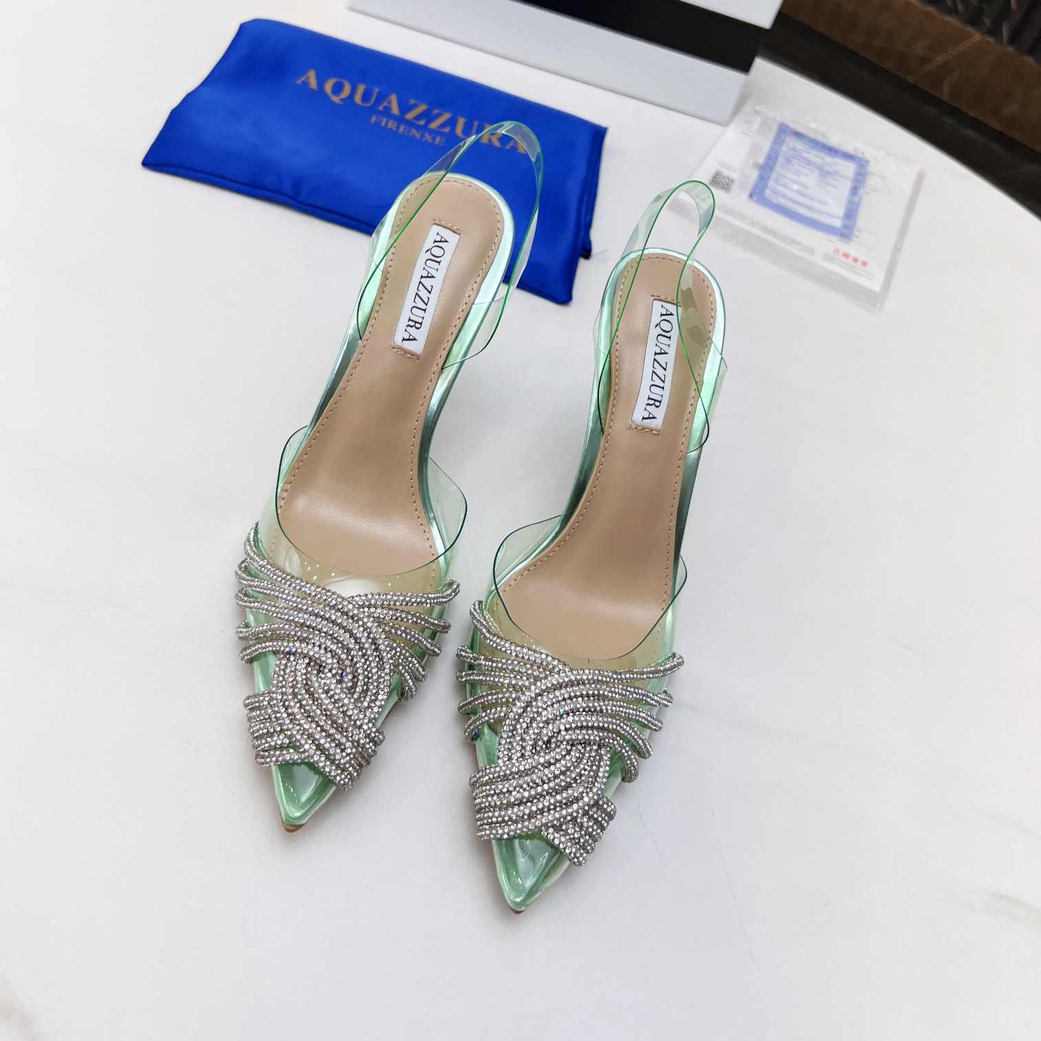 Aquazzura Gatsby Sling Satin 105 - DopestKickz