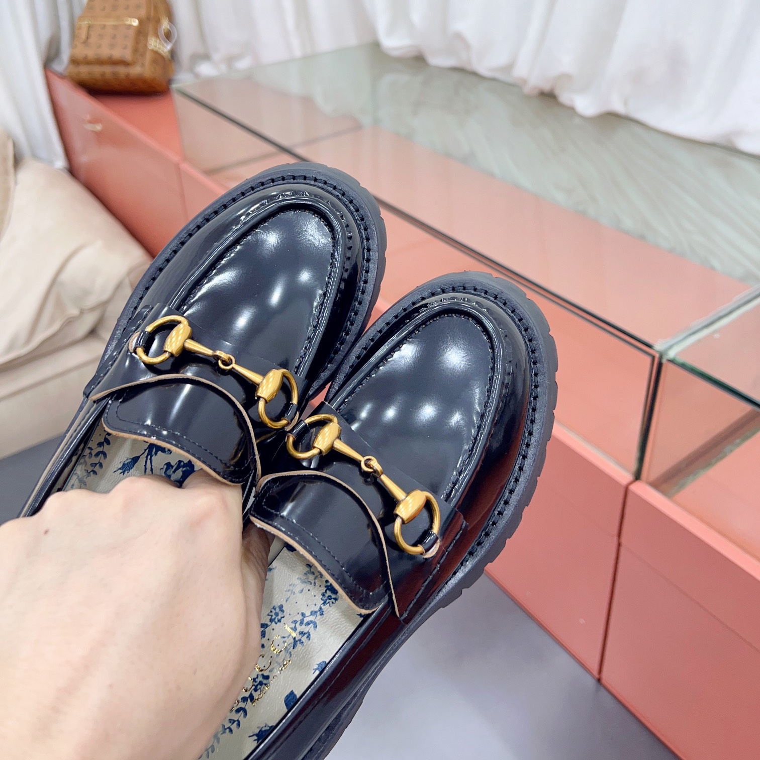 Gucci Leather Lug Sole Horsebit Loafer - DopestKickz
