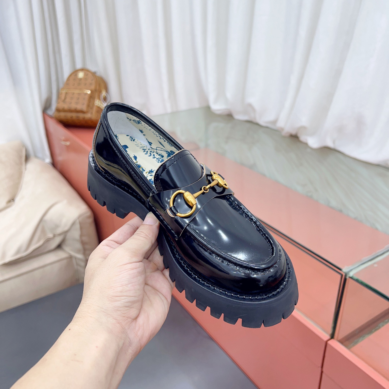 Gucci Leather Lug Sole Horsebit Loafer - DopestKickz