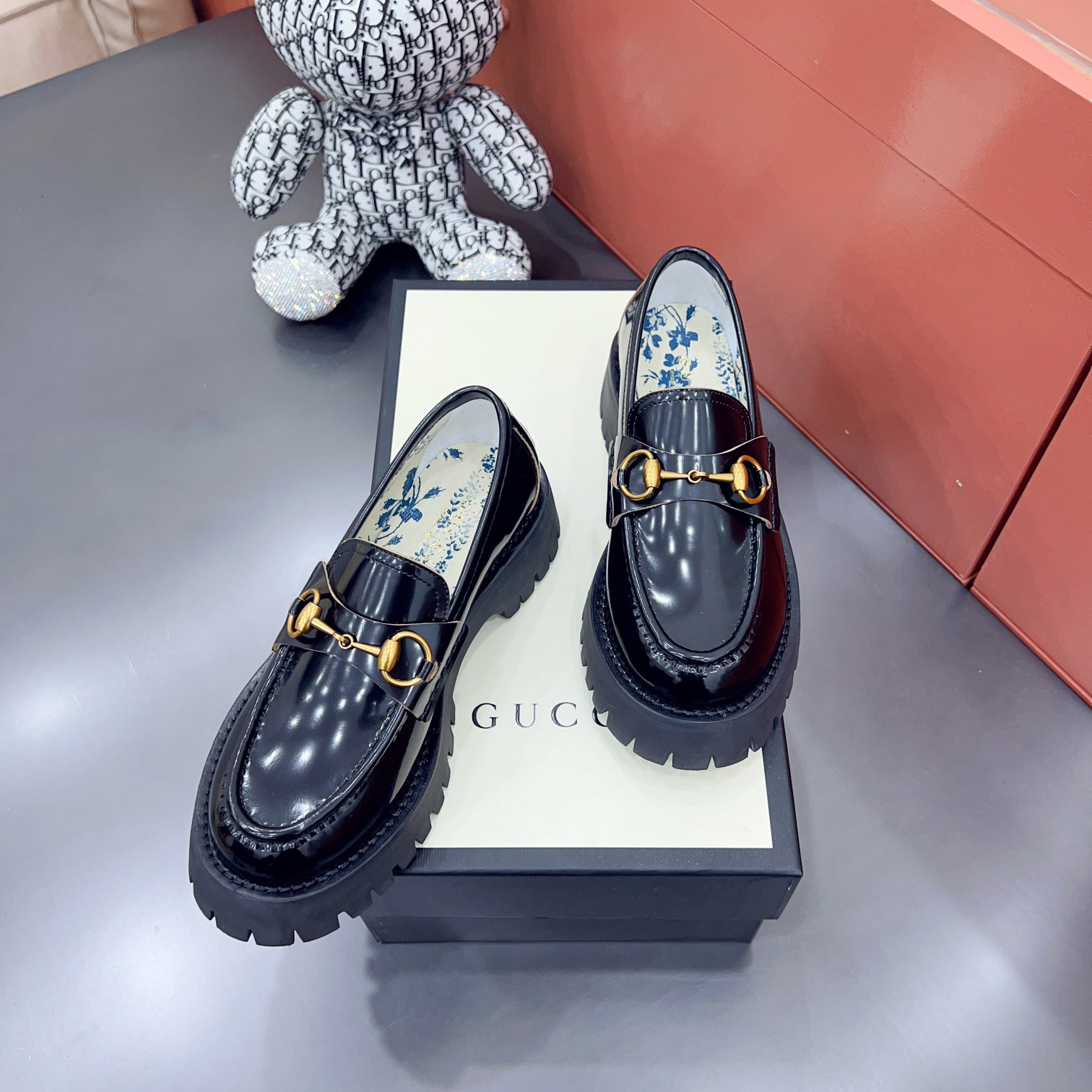 Gucci Leather Lug Sole Horsebit Loafer - DopestKickz