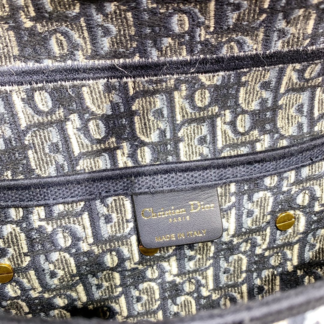 Dior Blue Dior Oblique Jacquard Saddle Bag(25.5-20.5-7cm) - DopestKickz