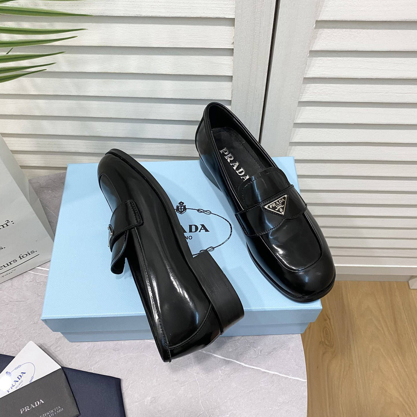 Prada Chocolate Brushed Leather Loafers - DopestKickz