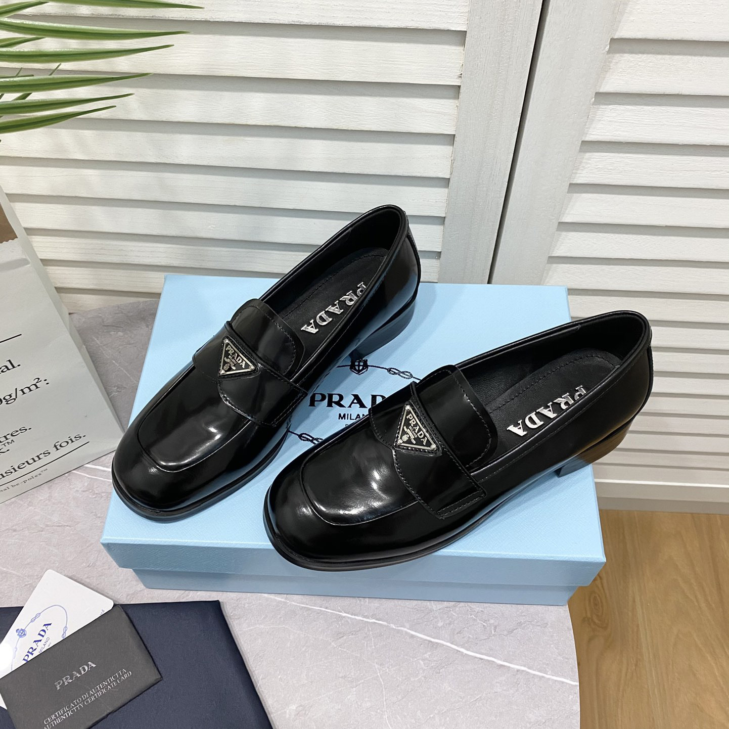 Prada Chocolate Brushed Leather Loafers - DopestKickz