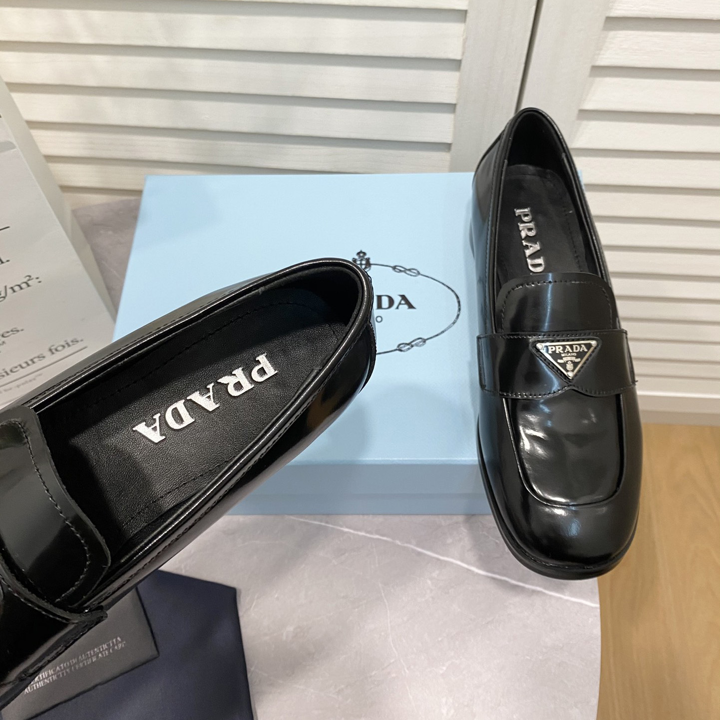 Prada Chocolate Brushed Leather Loafers - DopestKickz