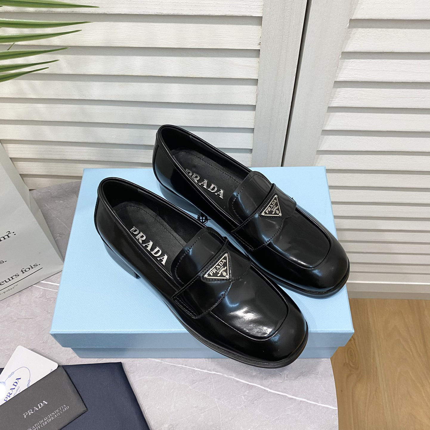 Prada Chocolate Brushed Leather Loafers - DopestKickz