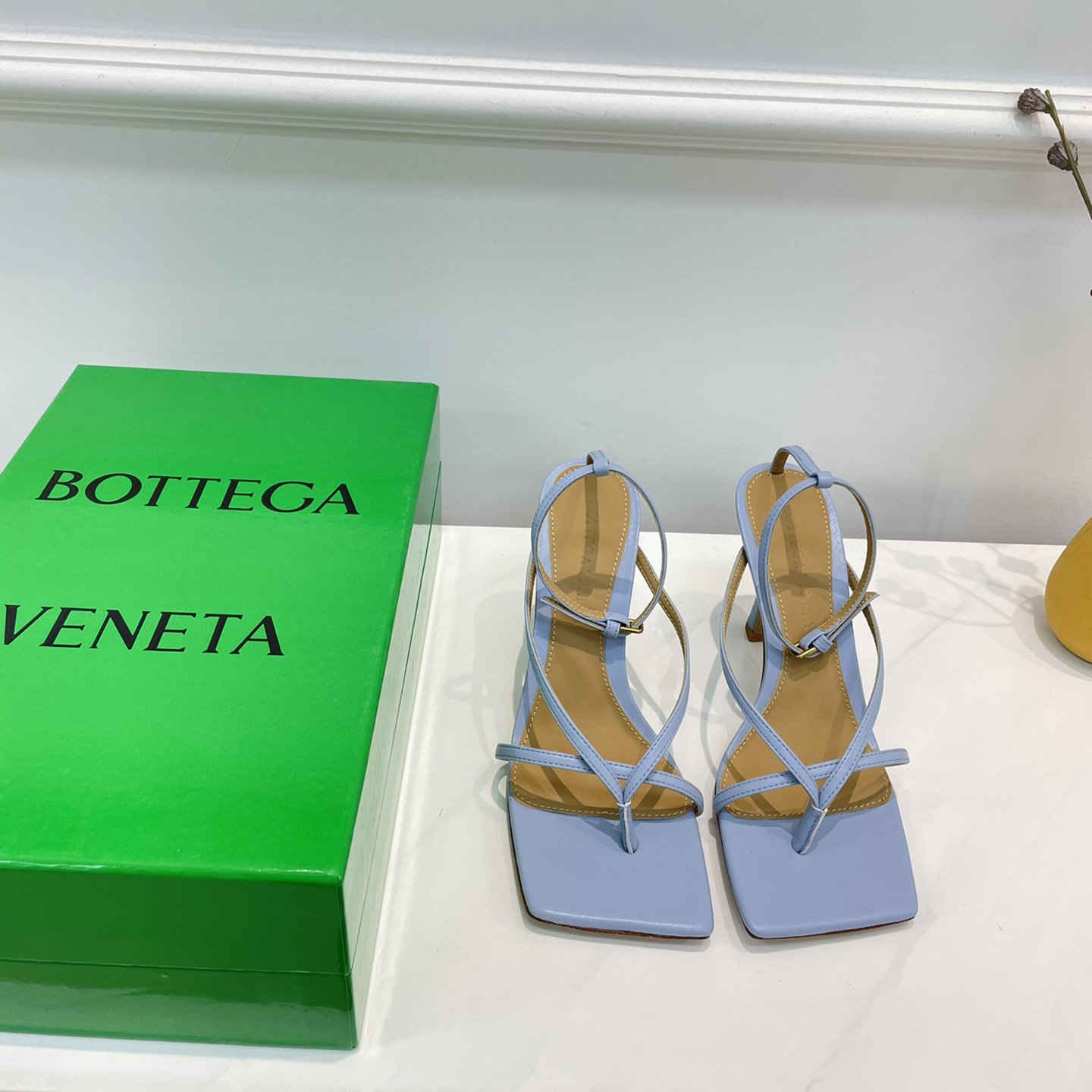 Bottega Veneta Stretch Leather Sandals In Optic White - DopestKickz