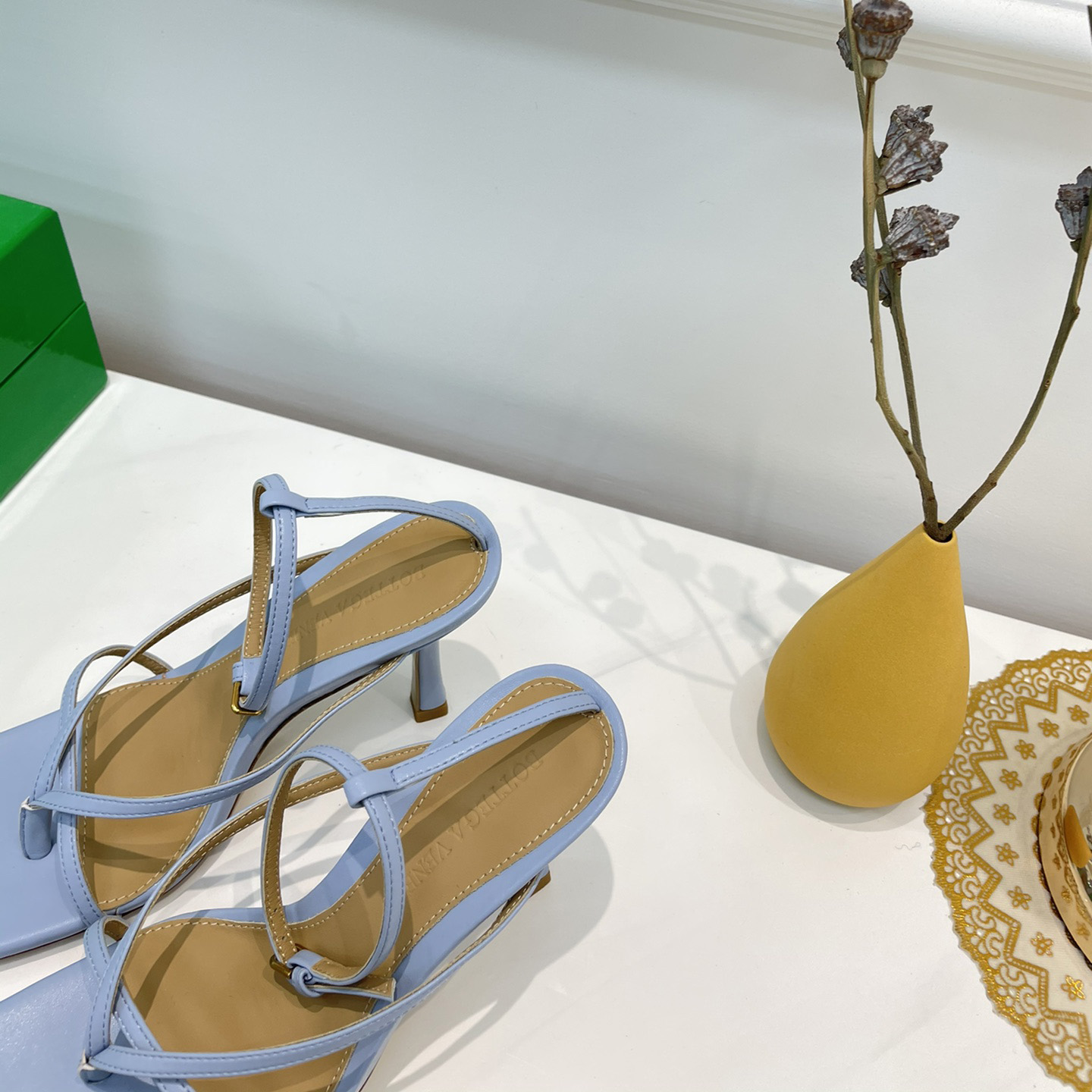Bottega Veneta Stretch Leather Sandals In Optic White - DopestKickz