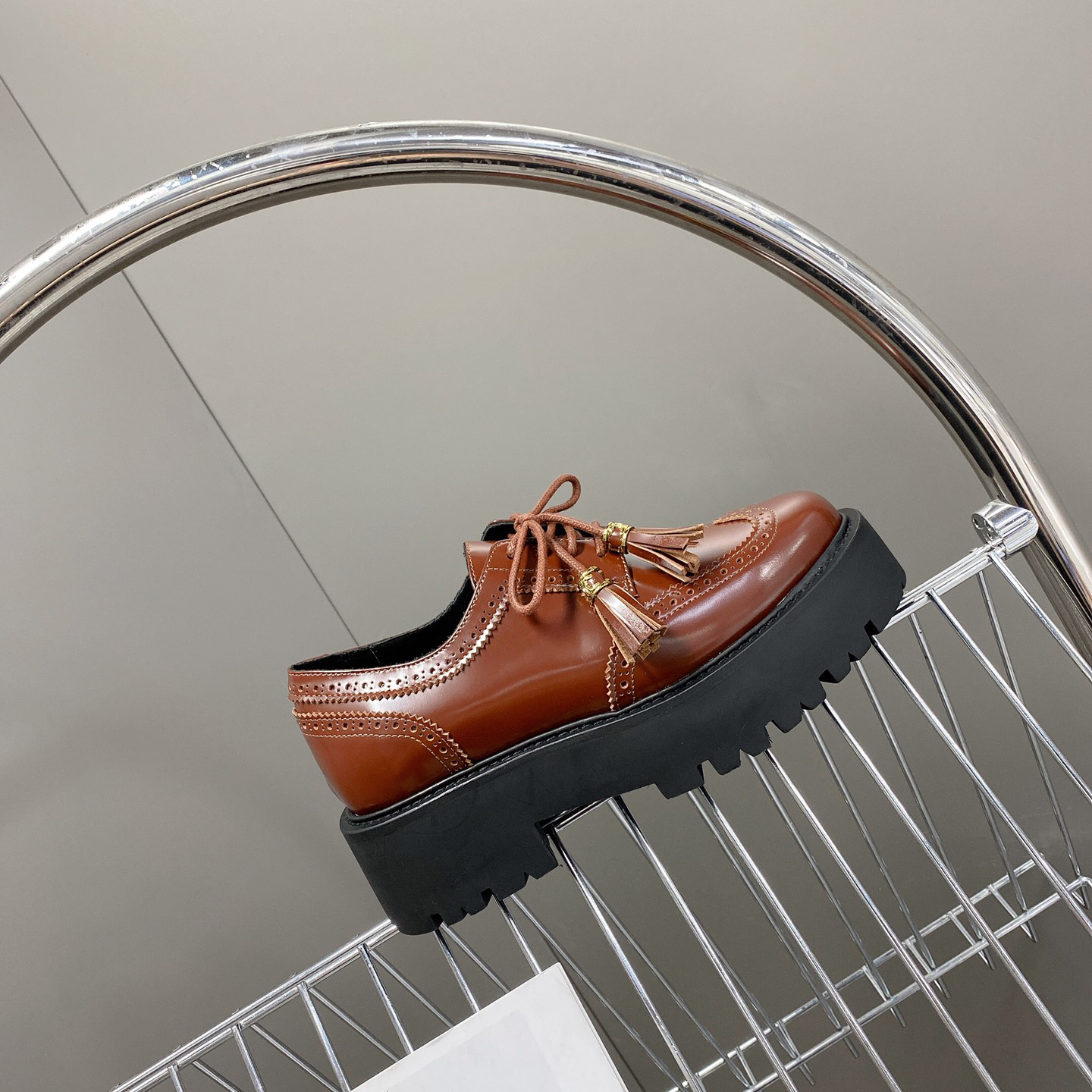 Celine Bulky Brogue Derby In Polished Bull - DopestKickz