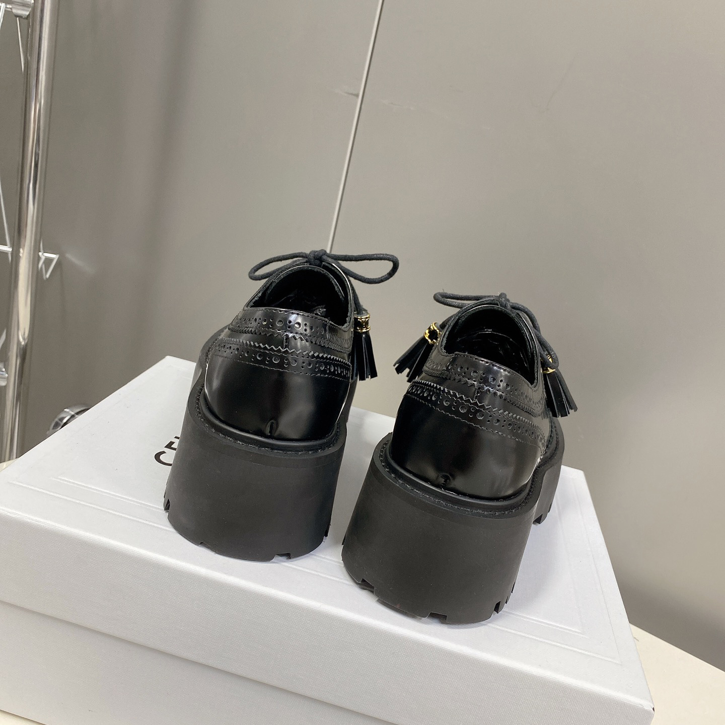Celine Bulky Brogue Derby In Polished Bull - DopestKickz