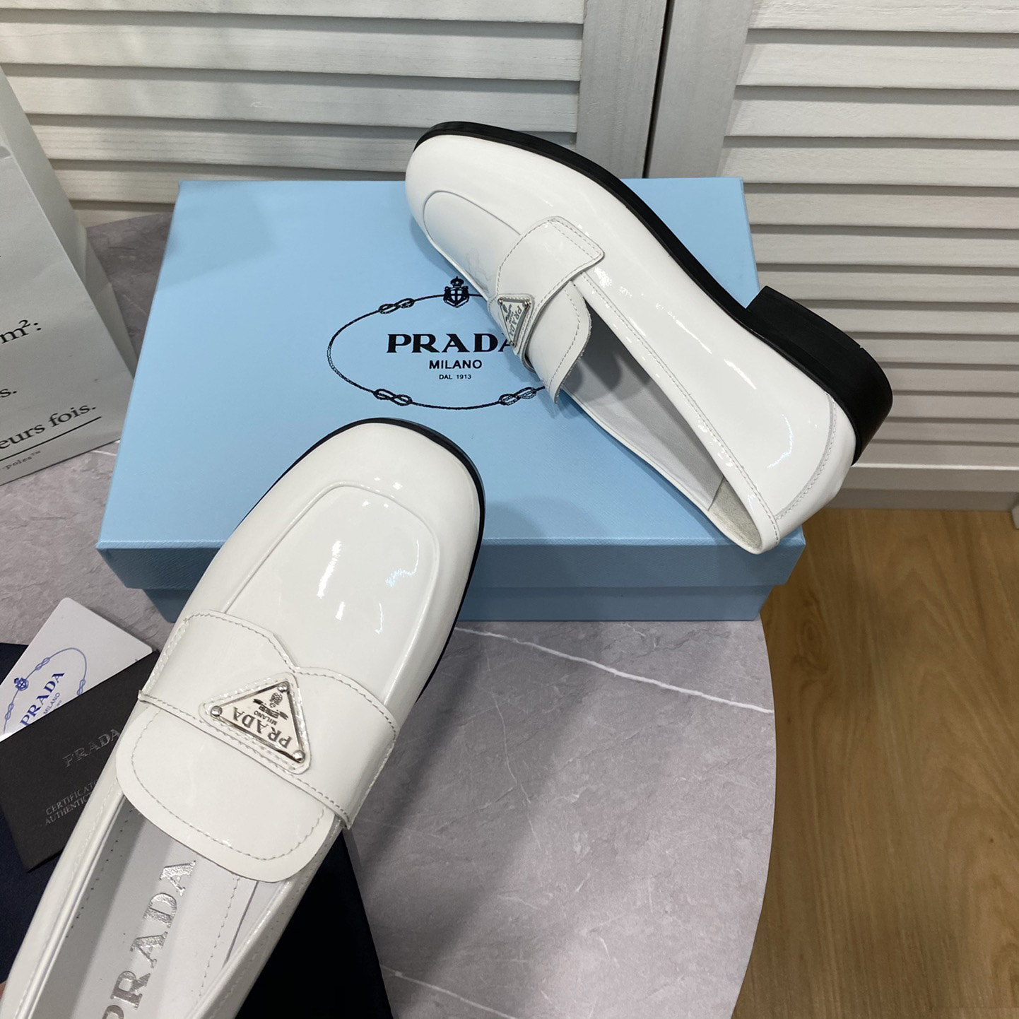 Prada Chocolate Brushed Leather Loafers - DopestKickz