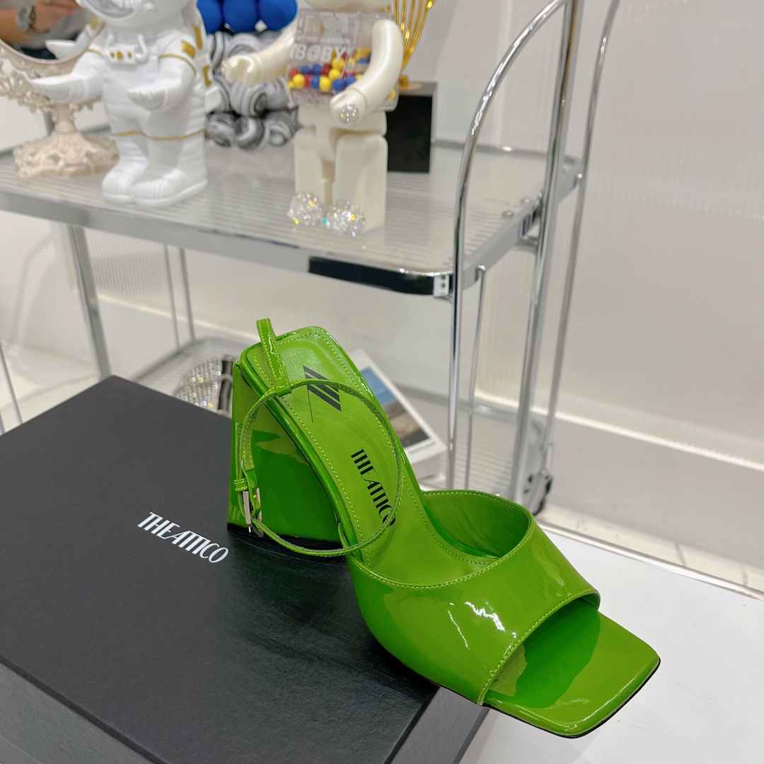 The Attico ''Piper'' Neon Emerald Sandal - DopestKickz