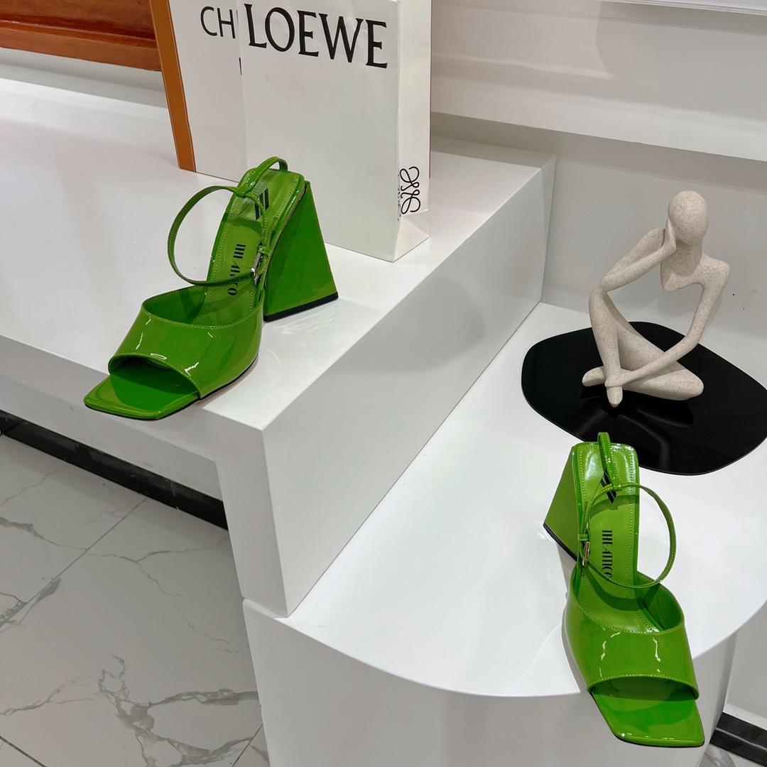 The Attico ''Piper'' Neon Emerald Sandal - DopestKickz
