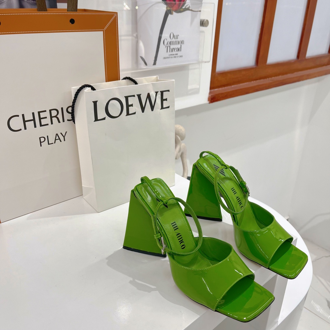 The Attico ''Piper'' Neon Emerald Sandal - DopestKickz