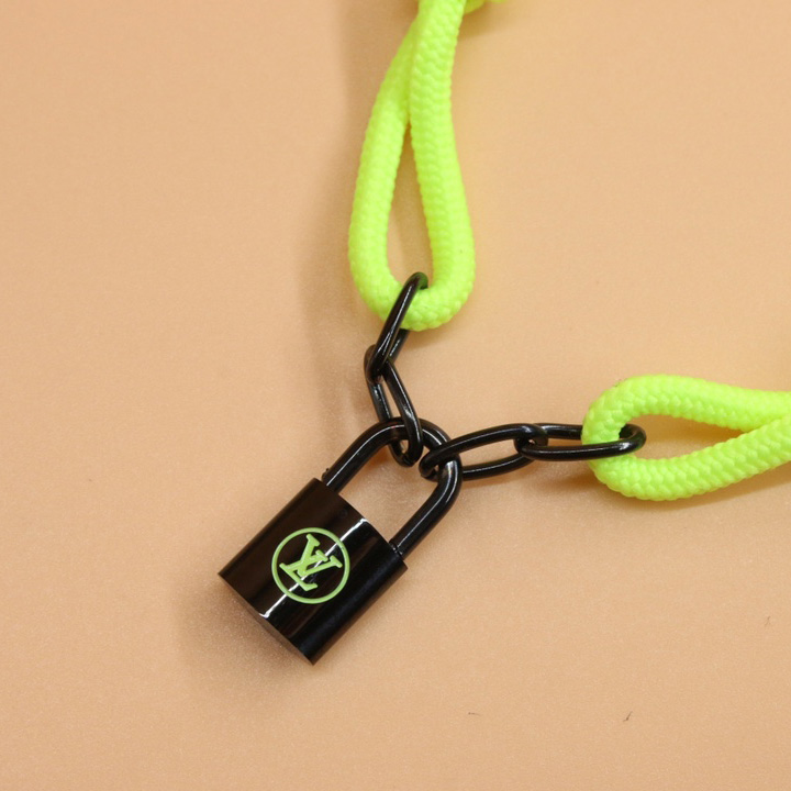 Louis Vuitton Silver Lockit X Virgil Abloh Bracelet, Black Titanium     Q05268 - DopestKickz