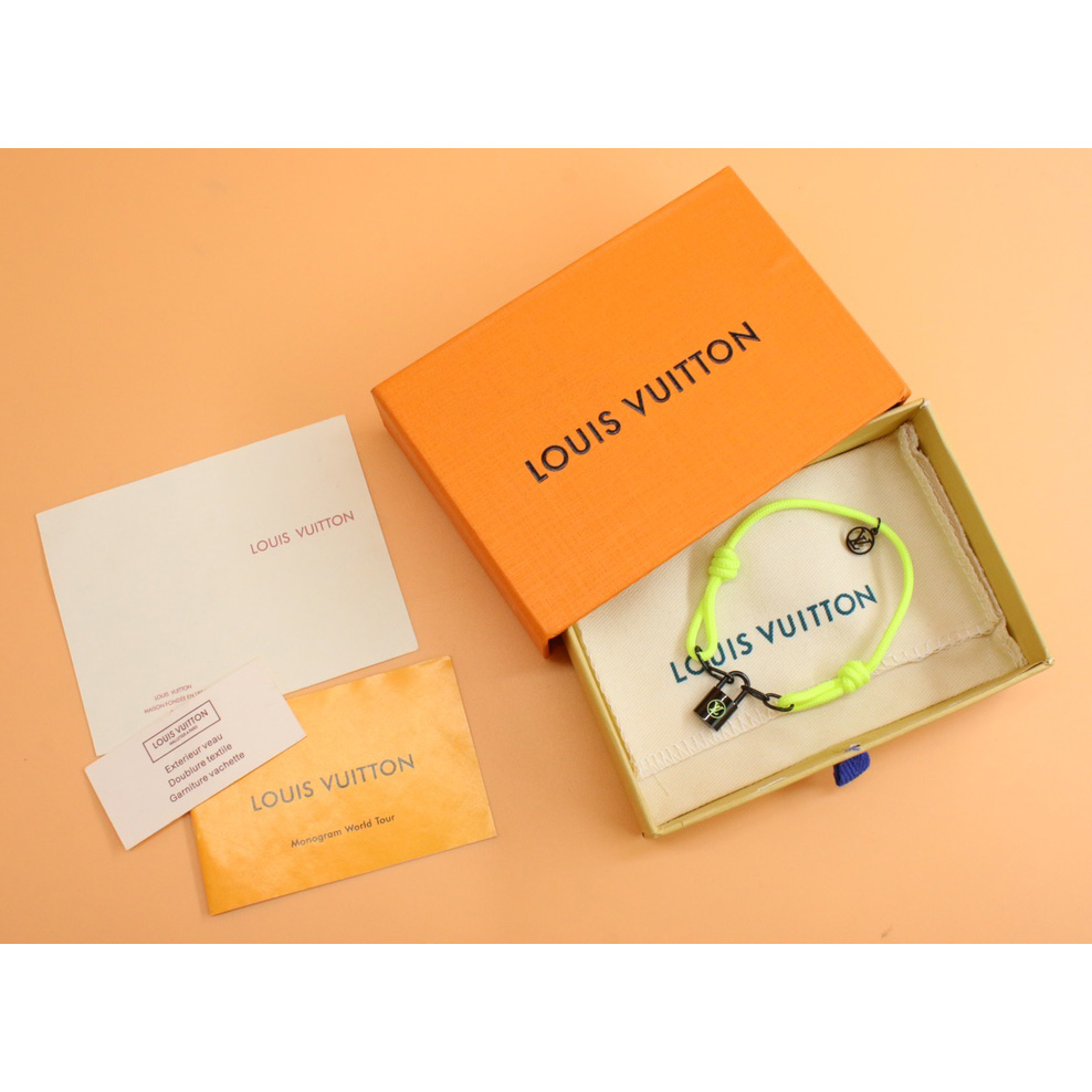 Louis Vuitton Silver Lockit X Virgil Abloh Bracelet, Black Titanium     Q05268 - DopestKickz