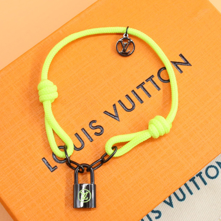 Louis Vuitton Silver Lockit X Virgil Abloh Bracelet, Black Titanium     Q05268 - DopestKickz