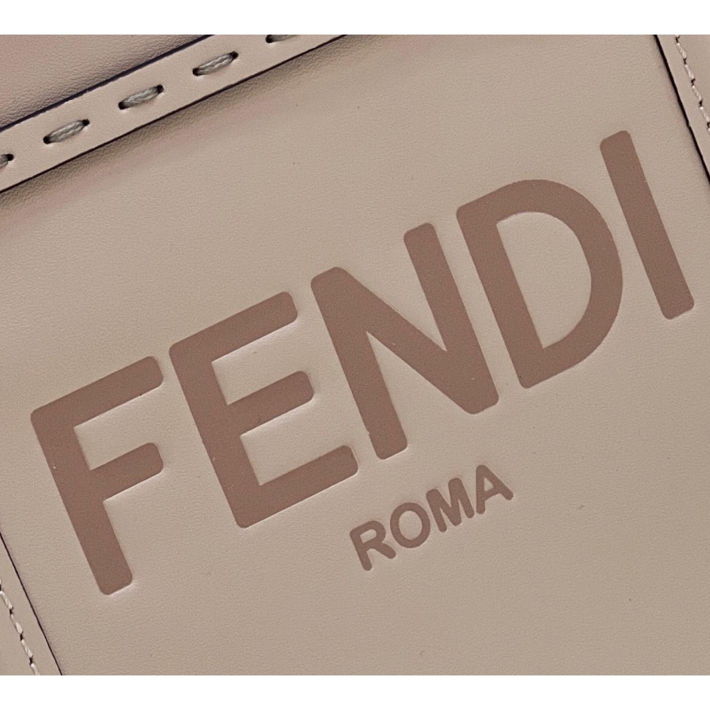 Fendi Mini Sunshine Shopper Bag In Pale Pink Leather(13-18-6.5CM) - DopestKickz
