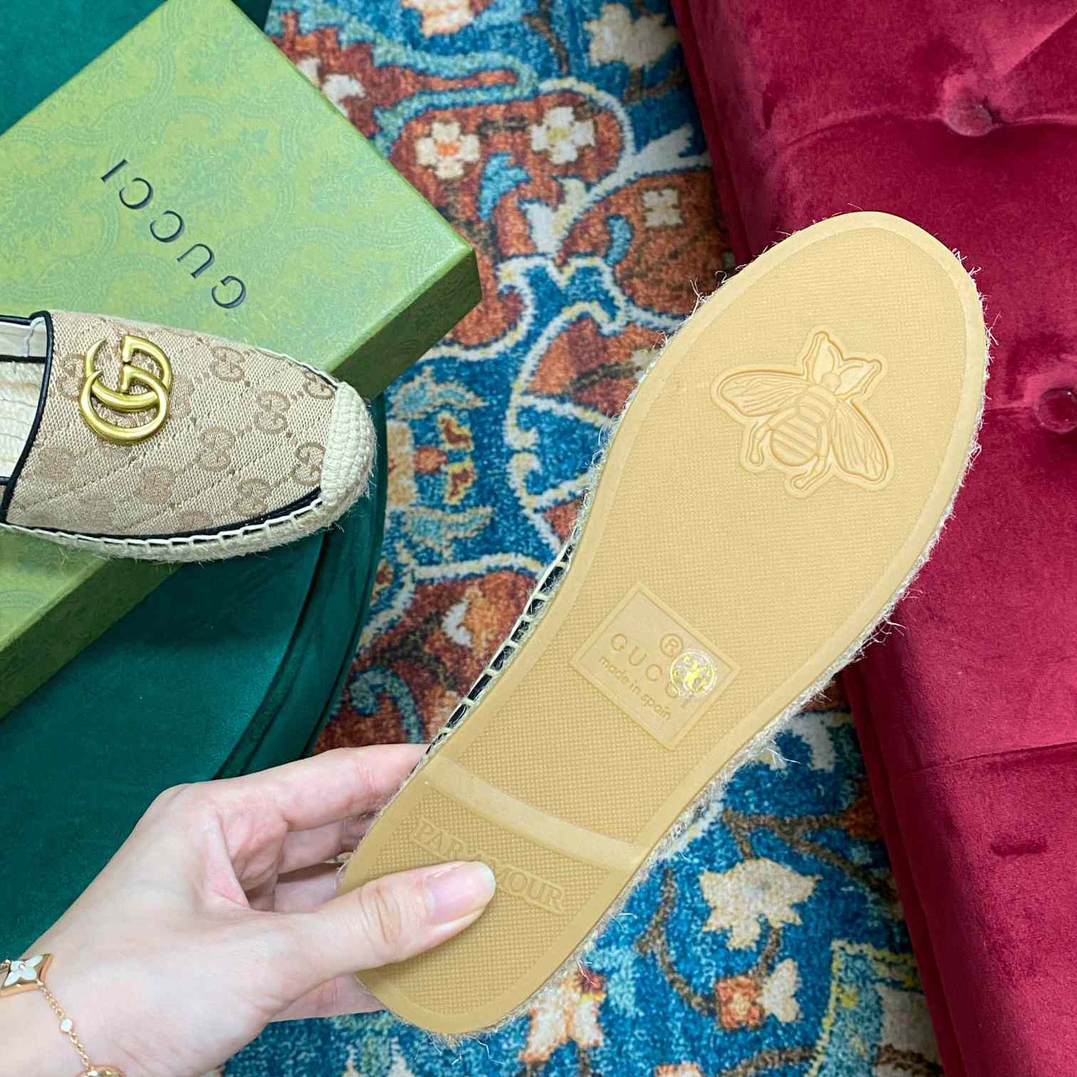 Gucci Women's GG Matelassé Canvas Espadrille - DopestKickz