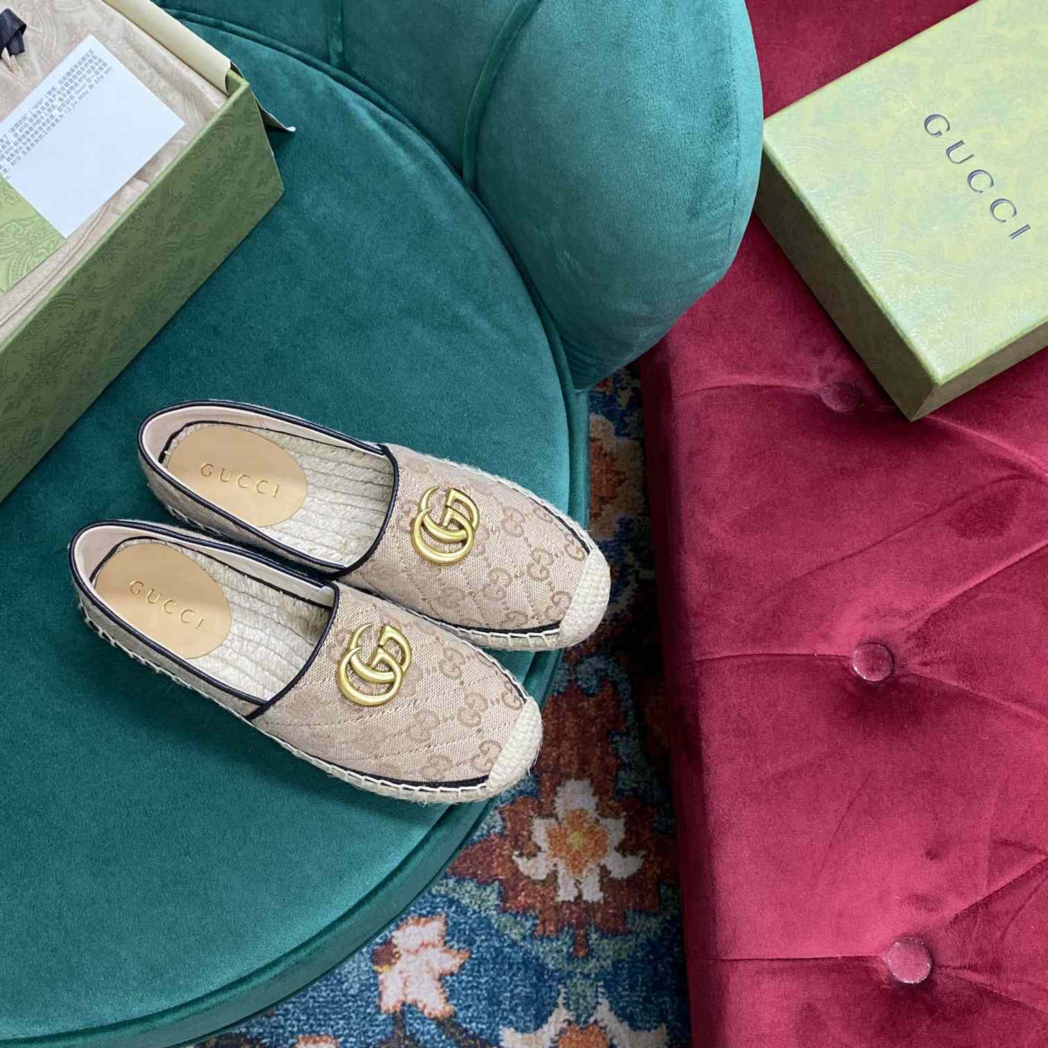 Gucci Women's GG Matelassé Canvas Espadrille - DopestKickz