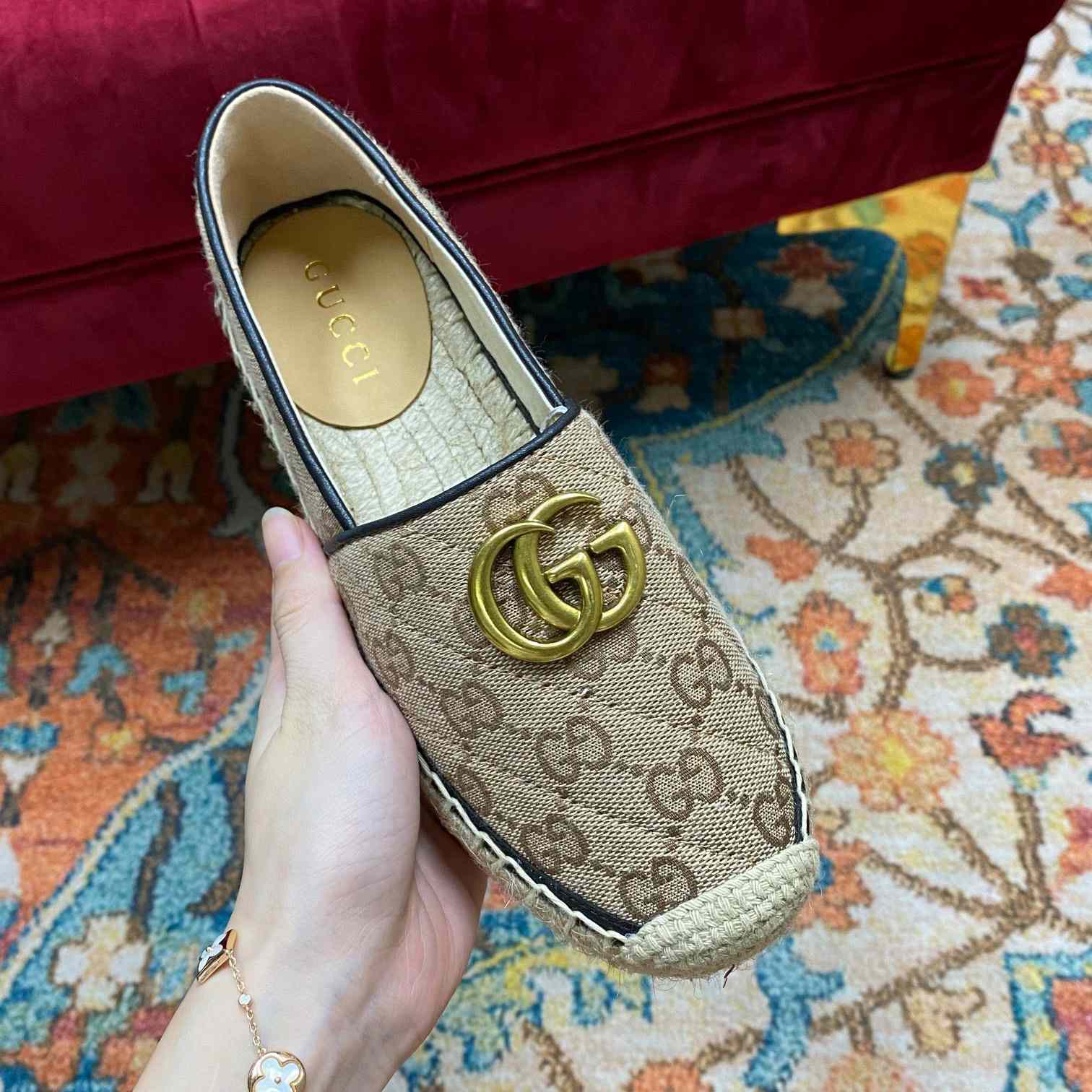 Gucci Women's GG Matelassé Canvas Espadrille - DopestKickz