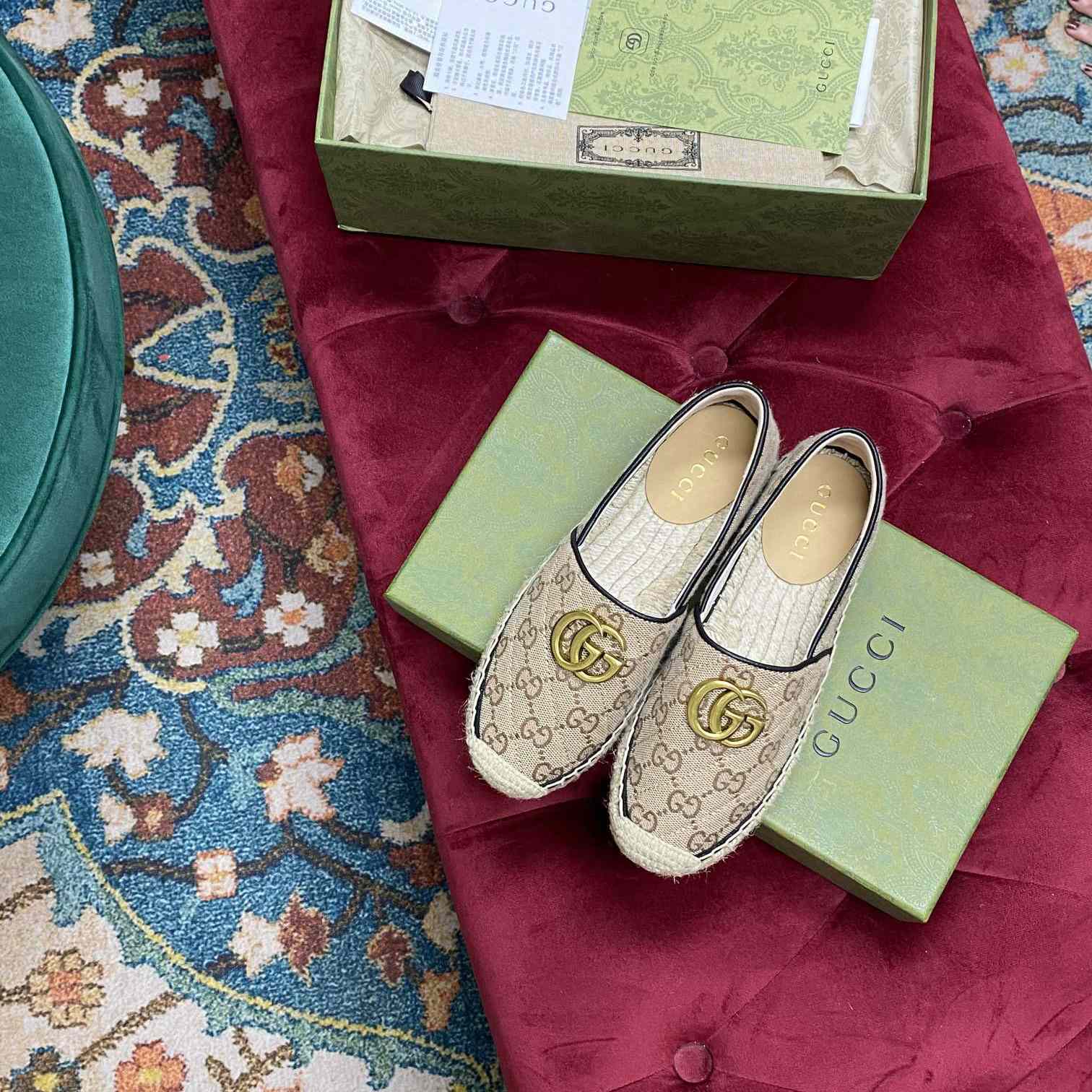 Gucci Women's GG Matelassé Canvas Espadrille - DopestKickz