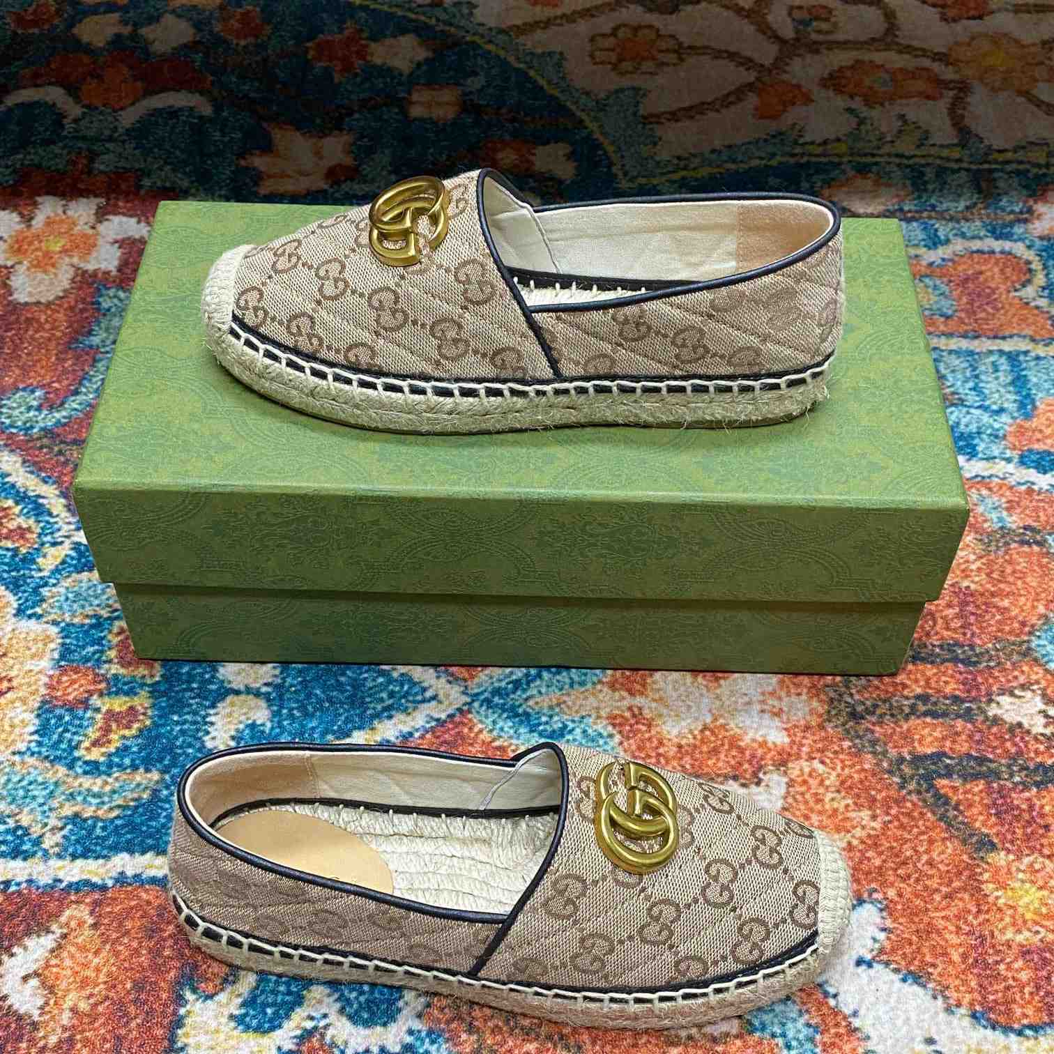 Gucci Women's GG Matelassé Canvas Espadrille - DopestKickz