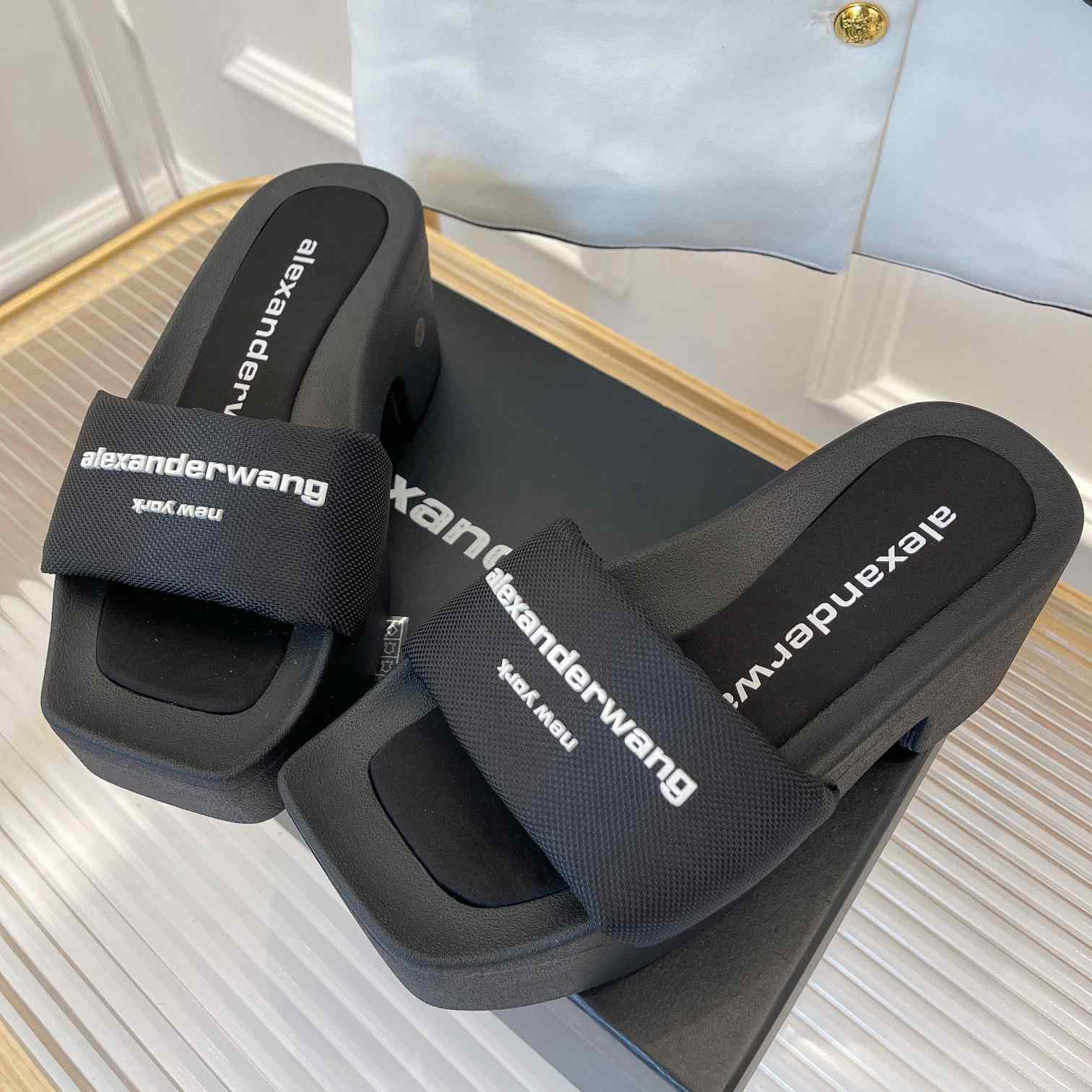 Alexander Wang Aw Platform Slide In Nylon - DopestKickz