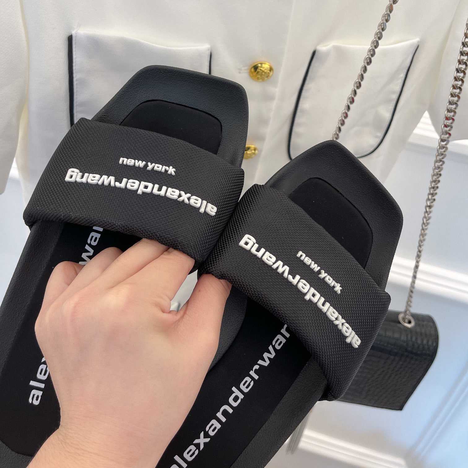 Alexander Wang Aw Platform Slide In Nylon - DopestKickz