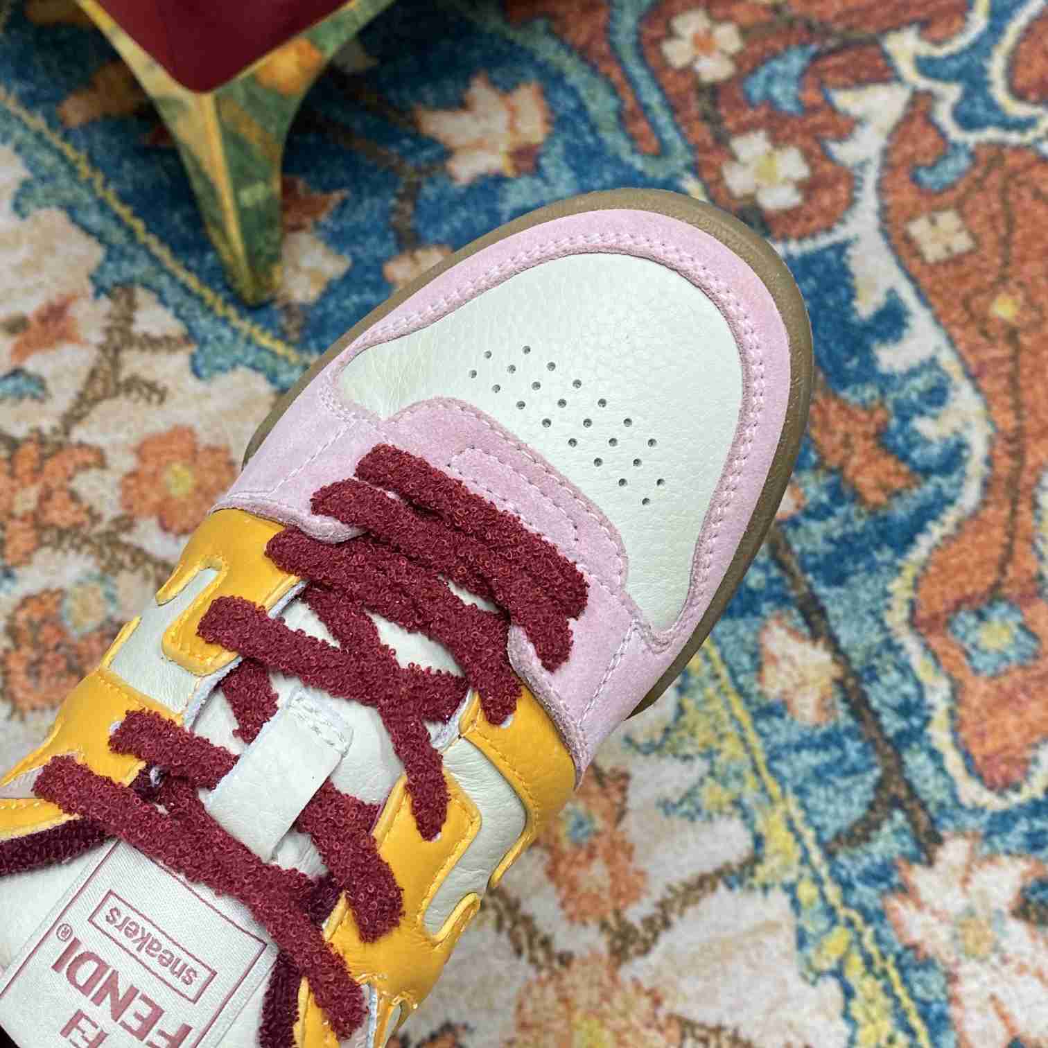 Fendi Match Pink Suede Low-Tops Sneakers  - DopestKickz