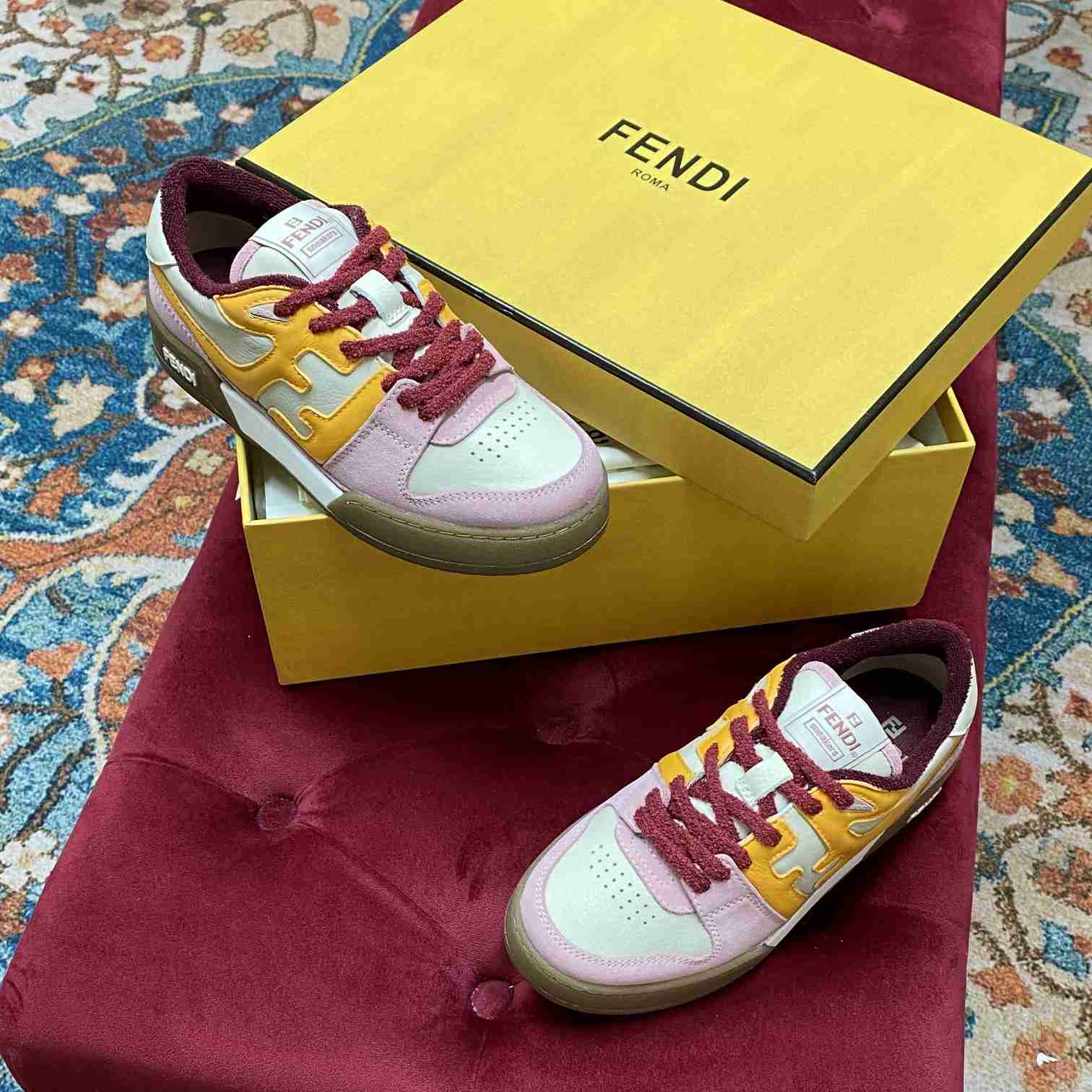 Fendi Match Pink Suede Low-Tops Sneakers  - DopestKickz