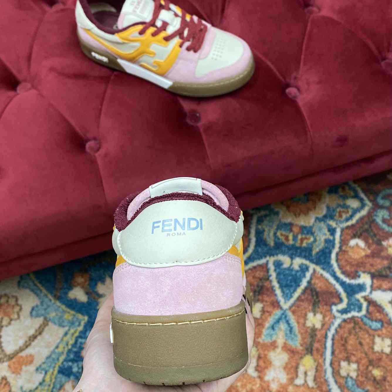 Fendi Match Pink Suede Low-Tops Sneakers  - DopestKickz