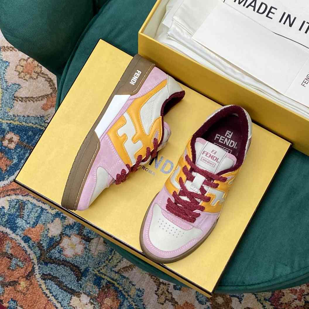 Fendi Match Pink Suede Low-Tops Sneakers  - DopestKickz