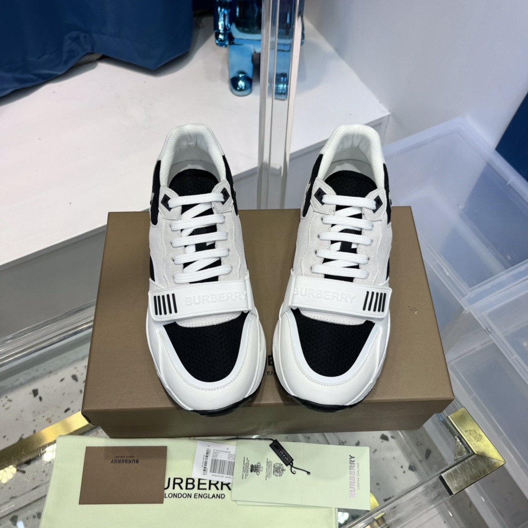 Burberry Mesh, Suede And Vintage Check Cotton Sneakers - DopestKickz